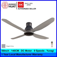 KDK K14ZW Ceiling Fan Sensa 4 DC Motor (Elegant Grey)