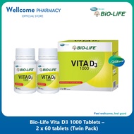 Bio-Life Vita D3 1000iu Tablet - 2 x 60's (Twin Pack) / 60's (Single Bottle)
