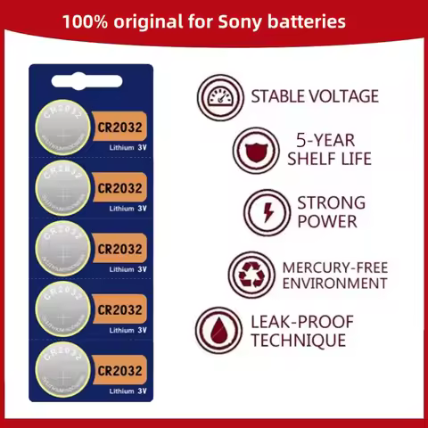 Original For Sony 2-50PCS CR2032 Lithium Coin Battery 220mAh Ultra High Capacity with Powerful 3V Ou