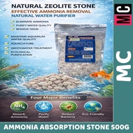 ZULPET MC Natural Zeolite Stone Aquarium Filter Media 500g | Ammonia Remover Water Purifier Fish Tan