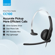 Edifier CC100/CC200  Wired Mono Headset with Built-in AI Noise Cancellation Microphones Ensure Clear