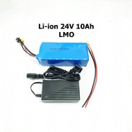 แบตเตอรี่ลิเธียมไอออน Li-lon 24V 10Ah 15Ah (29.4V )พร้อมที่ชาร์จ สำหรับรถจักรยานไฟฟ้าขนาดมอเตอร์ 24V