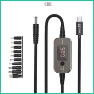 CRE Multiple Voltages Type C To DC5521 Charging Cable Cord 5A for Modems Notebook