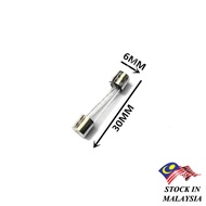 F0.5A F1A F2A F3A F4A F5A F6A F8A F10A F15A F20A Glass Fuse 6x30mm 250V