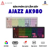 Ajazz AK980 wired mechanical keyboard - Type C - RGB Led- Gasket Structure - Hot swap - App marco