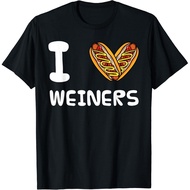 I Love Weiners Hotdogs Frankfurter Wiener Frank Sausage Bun Gift Unisex T-Shirt