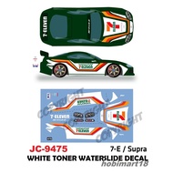 JC475 - 7E SUPRA 7-11 Hotwheels 1:64 diecast custom white toner waterslide decals