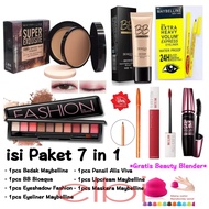 Paket kosmetik Bedak Maybelline 7 in 1 - Paket Makeup 7 SET - Bedak Maybelline Super Exquisite - Eye