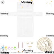 WENNEY Knitting Plastic Mesh Kit, Handmade Plastic Bag Mesh Grid Set, White Mesh Plastic Canvas