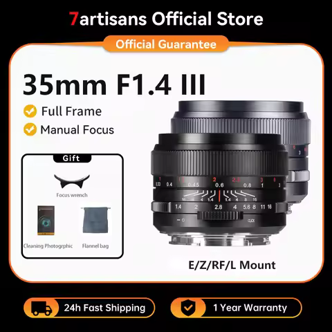 7artisans 35mm F1.4 III Full frame Manual focus prime lens for Nikon Z Z50 ZFC Leica SL Sigma FP Son
