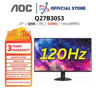 AOC Q27B30S3 / Q27B3M2 27" MONITOR ( 27" IPS  QHD / 4Ms / 120Hz / ADAPTIVE-SYNC / HD MI + DP )