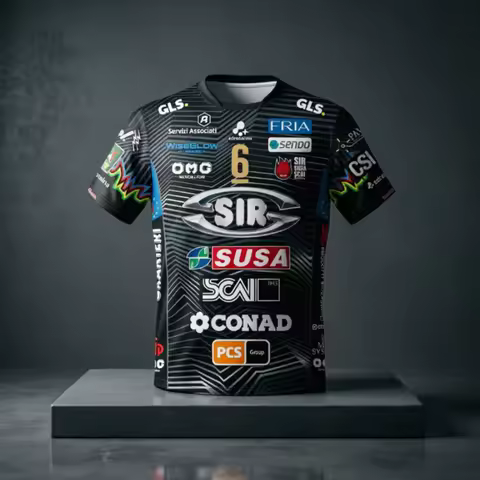 2026 New Susa Scai Perugia Jazz 14 Yuki Ishikawa Volleyball Fan Short Sleeve T-shirt Quick Drying Tr