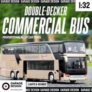 CODE B17B Miniature Diecast Bus Double Decker 132 Miniature Bus Display Lights and Sounds Metal Allo