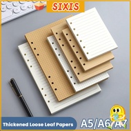 SIXIS 80Sheets Notebook Refill Paper, A5/A6/A7 Kraft Paper Loose Leaf Paper, Simple Horizontal Line/