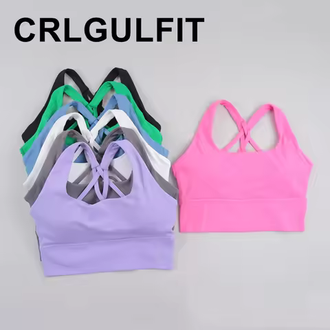 Women's Top With Cross Shoulder Straps At The Back Breathable Sports Bra Outdoor Sports And Fitness 