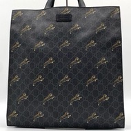Gucci 虎頭托特包 GG Supreme PVC 皮革虎頭 A4 GG 標誌圖案