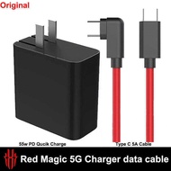 ZTE Nubia Red Magic 5G 55W PD Qucik Fast Charging Charger 5A USB Dual Type-C Cable 1M For