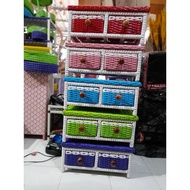 Meja Laci Rak 2 Susun Samping Laci Makeup Rak Kosmetik Meja Tempat Penyimpanan Rotan Cirebon Meja Be