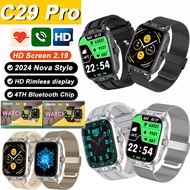 C29 Pro Smart 2024 New Women Men Watch 2.19 inches Full Touch Screen Fitness Tracker Double strap Bl