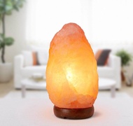 Himalayan Salt Lamp โคมไฟหินเกลือภูเขาหิมาลัยปรับความสว่างได้ 2.5-4 kg. โคมไฟหินเกลือ โคมไฟหิมาลายัน ฮวงจุ้ย รูปทรงธรรมชาติ ฐานไม้ (พร้อมใช้งาน)