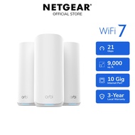 NETGEAR Orbi 870 (RBE873) WiFi 7 Mesh System: 3-Pack, Tri-Band, Up to 9,000 sq ft, 10 Gig Internet, 
