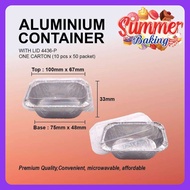 10pcs Aluminium Baking Foil Container With Lid 4436-P