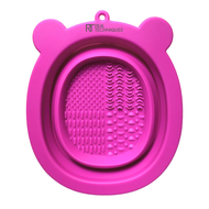 Dụng cụ giặt cọ silicone hình gấu hồng neon RT Real Techniques