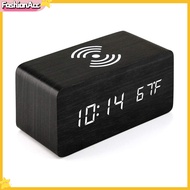 FA|  Wireless Charging Digital Alarm Clock Digital Alarm Clock with Adjustable Volume Wireless Rechargeable Led Alarm Clock with Adjustable Volume Snooze Function Clear Led