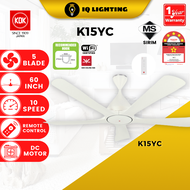 IQ KDK CEILING FAN NODOKA K15YC (150cm/ 60”)  DC WIFI NOKODA kdk ceiling fan 5 blade ceiling fan remote control 5 blade