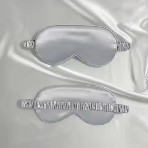 2pcs Simulation Silk Blackout Eye Mask Breathable Travel Lunchtime Satin Eye Mask Sleep Sleep Eye Ma