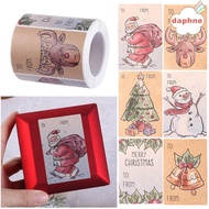DAPHNE 250pcs Craft Christmas Label Stickers Cards Kraft Paper Package Label Cookie Bags Wedding Decor Paper Sealing Xmas Tree Tags Merry Christmas  ELEGANT