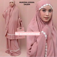 Price of ADULT MUKENA AYANA PLAIN ALUSA LACE free beautiful bag