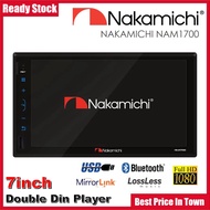 Nakamichi NAM 1700 - 2DIN-7'' W/MP5, MIRRORLINK, BT, MKV, FLV PLAYER - NO DVD Double Din Player