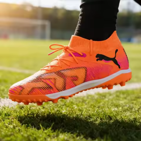 2026 new PUMA Mens TT Cleat Soccer Shoes 108597-03 TPU Heel Shield One Piece Knit Tongue Football Bo