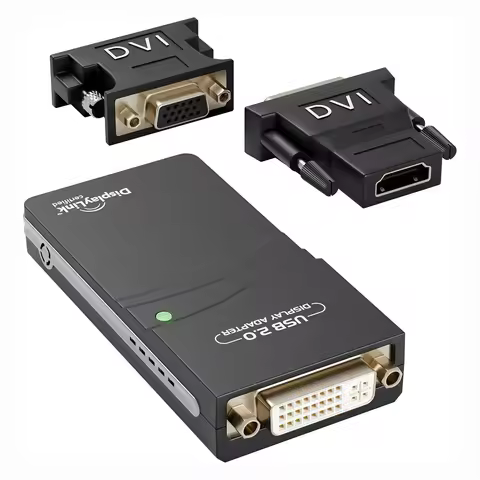 USB 2.0 to DVI VGA HD Display Multi-Monitor External Video Graphics Card Adapter for Windows Mac OS 