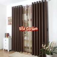 Plain Blackout Curtains Imported Doff 6 Brown Waves