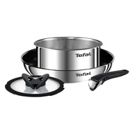 Tefal Ingenio Emotion Stainless Steel Frying Pan 4p Dishwasher Oven Safe No PFOA Silver