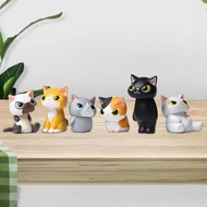 [Homyl478] 6Pcs Cute Cat Figurines Funny Disguised as Cats Figures Head Cross Dressing Creative Cart