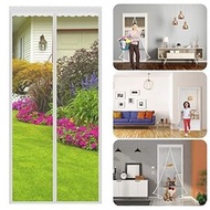 磁性門簾 - 39 英吋 x 83 英吋自密封門隔板可防止蟲子進入，適合尺寸達 37 英吋 x 82 英吋的門，耐用的聚酯網簾