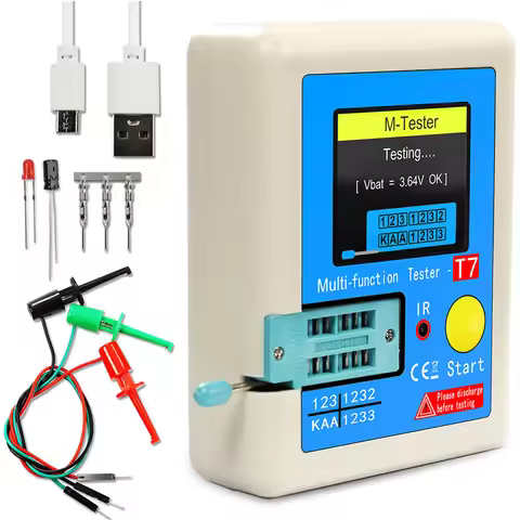 LCR-T7 LCR Meter Transistor Tester,ESR Tester Transistor Meter for LCR ESR NPN PNP Diode Triode Capa