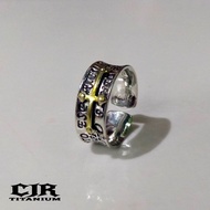 VK RING-CINCIN SILVER SALIB GOLD-VINTAGE-PRIA WANITA- CJR TITANIUM