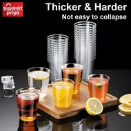 100-700PCS Mini 50ml Disposable Glass Clear Cawan Plastik Plastic Shot Cup Transparent Wedding Birth