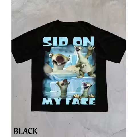 Sid On My Face Meme T-Shirt,Funny Ice Age Shirt,Edgy Meme Graphic Tee,Cursed Meme Shirt,Sarcastic Of