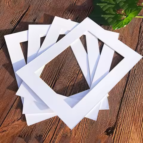 15Pcs White Photo Mats Rectangle Paper Mounts For 6/7/8/10/16 inch A4 A3 Picture Frames Photo Decor 