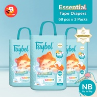 Faybel Baby Essestial TAPE Diaper - NB 68pcs (TAPE)