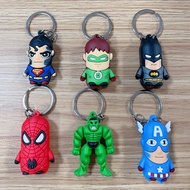 6Pcs/Set 4-5cm Marvel Avengers Spiderman Hulk Captain America Soft Rubber Figure Model Toys Brinquedos Keychain Ring Pendant
