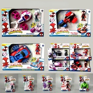 Marvel Spidey Spider-Gwen รุ่น Q Action Figures ตุ๊กตารุ่น Deformation Pullback กีฬารถเด็กของเล่นเครื่องประดับ