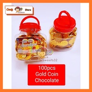 Hepin Mini Gold Coin Chocolate 100pcs (Halal) party goodies bag wedding doorgift 迷你金盾金币巧克力