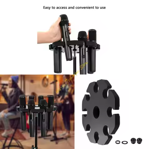 Multiple Microphone Holder Stand 8 Slot Mics Holder Tray For Microphone Stand N1HC