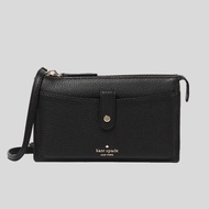 Kate Spade Jackson Small Tab Leather Crossbody Bag Black WLRU5470